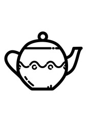 Teapot Flat Icon Isolated On White Background