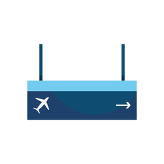 airport information sign icon, flat style