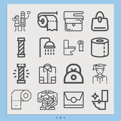 Simple set of gentleman related lineal icons.