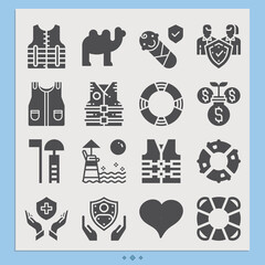 Simple set of enthusiasm related filled icons.