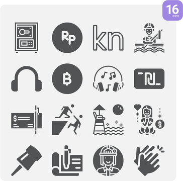 Simple set of survived related filled icons.