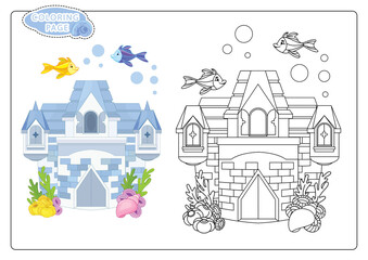 Fairy Tale Castle Coloring Book Page