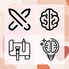 Simple set of ingenuity related lineal icons