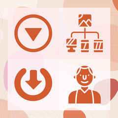 Simple set of warehouse related filled icons