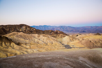 Beautiful landscape of the morning light at Zabriskie Point in Death Valley National Park (California).