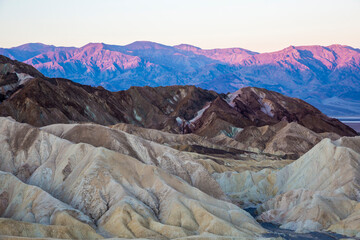 Beautiful landscape of the morning light at Zabriskie Point in Death Valley National Park (California).