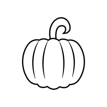 cartoon pumpkin icon, line style