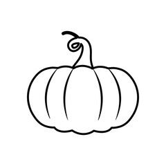 icon of cartoon pumpkin, line style
