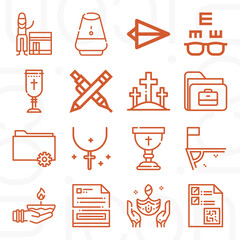 16 pack of fold  lineal web icons set