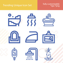 Simple set of social unit related lineal icons.