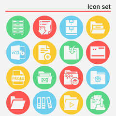 16 pack of organize  filled web icons set