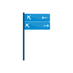 airport road sign icon, flat style