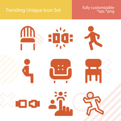 Simple set of incumbent related filled icons.