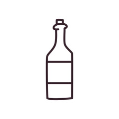 wine bottle line style icon vector design