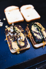 plant-based food, vegan tempeh zucchini and onion barbecue