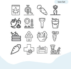 Simple set of catch crop related lineal icons.