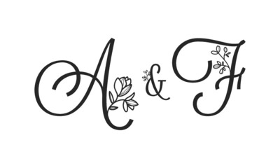 A&F floral ornate letters wedding alphabet characters