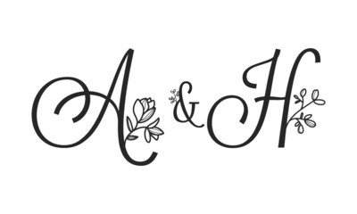 A&H floral ornate letters wedding alphabet characters