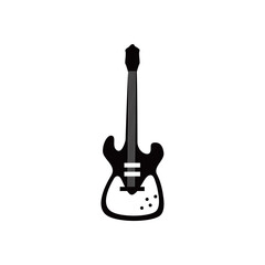 Naklejka premium guitar electric instrument black and white style icon vector design