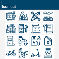 Simple set of pumps related lineal icons.