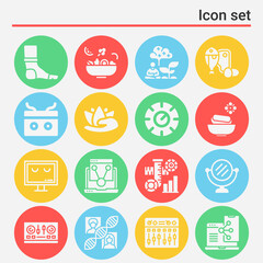 16 pack of combining  filled web icons set