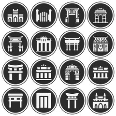 16 pack of flexible joint  filled web icons set