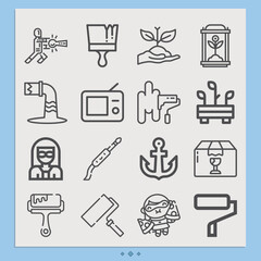 Simple set of ground related lineal icons.