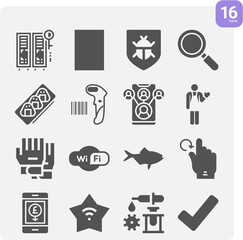 Simple set of look for related filled icons.