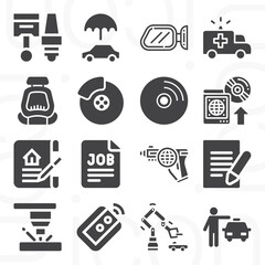 16 pack of compact  filled web icons set