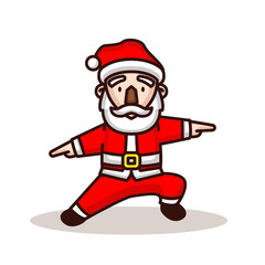 Cute Santa Claus with yoga pose