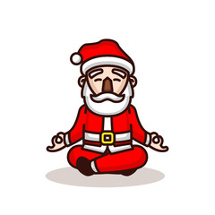 Cute Santa Claus with yoga pose