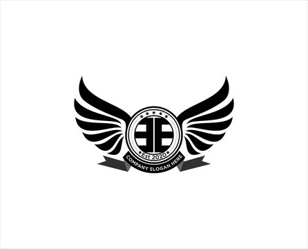 recommend clip art: Retro wings badge with letter A . vintage logo vector design element