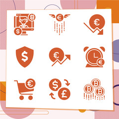 Simple set of 9 icons related to modernity