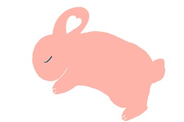 リラックスして眠るポップでかわいいうさぎ