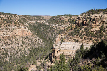Fototapeta na wymiar Landscape view of the mountains/hills of Mesa Verde National Park (Colorado).