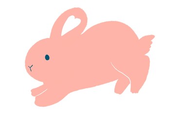 ポップでかわいいうさぎのイラスト