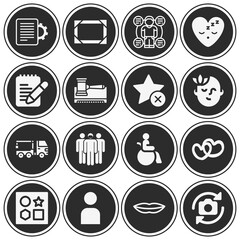 16 pack of build  filled web icons set
