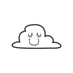 cloud cartoon daily sticker line style icon vector design