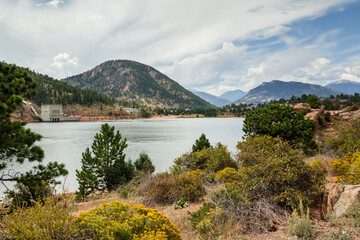 Fototapeta na wymiar Lake Estes in summer season. Colorado, North America