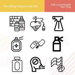 Simple set of odor related lineal icons.