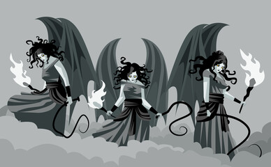 Erinyes furies greek mythology goddesses of vengeance