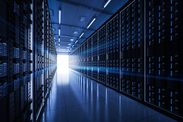 Fototapeta premium Server room with server tower