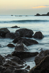 sunrise on the sea shore