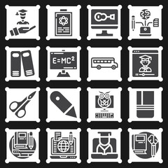 16 pack of learner  filled web icons set