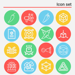 16 pack of exemplary  lineal web icons set