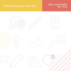 Simple set of peak related lineal icons.