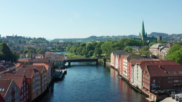 Aerial shot of beautiful Trondheim