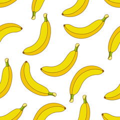 Banana seamless pattern design. Banana fruit pattern background. Fruit seamless pattern isolated.