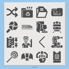 Simple set of two related filled icons.