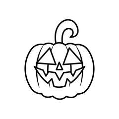 halloween pumpkin icon, line style